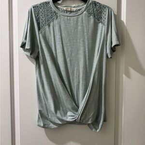 Women's Green Lace Detail Top